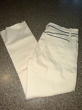 Tory Burch Cream Jeans with Navy Trim